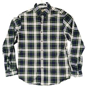 LL Bean Mens Flannel Shirt Small S Regular Traditional Fit Plaid Button Up